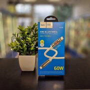 Кабель USB-C USB-C Hoco X122/X124 60W 1,2 метра белый с подсветкой