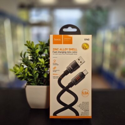 Кабель USB USB-C Hoco U143 240W 5A 1.2 метр черный 