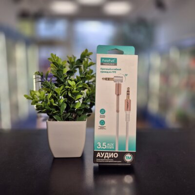 Кабель AUX Cable MP3 Jeck 3.5 на 3.5 FaizFull FX19 белый 